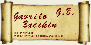 Gavrilo Bačikin vizit kartica